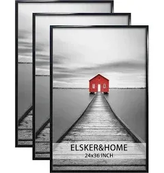 ELSKER&amp;HOME 20x24 Frame, Poster Picture Frames 3 Pack Black for Horizontal or Ve