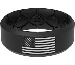 Groove Life Edge Hero America Black & White Flag Silicone Ring