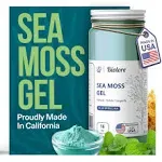 Sea Moss Gel 7700mg Blue Spirulina Made in USA Raw Wildcrafted Irish Seamoss Essential Vitamins Trace Minerals Vegan Superfood for Immune Support, Jam