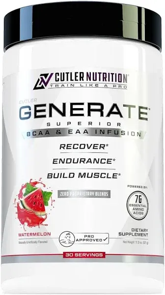 Cutler Nutrition Generate EAA And BCAA Powder Best Branched Chain Amino Acids Supplement with Essential Amino Acids