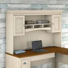 Fairview 60W Hutch for L Shaped Desk in Antique Black - Engineered Wood