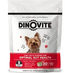 30 Day Supply, Small Dogs, Dinovite Probiotic Supplement for Dogs 1-18 lb NEW