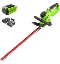 Greenworks 24 in. 40-Volt Hedge Trimmer with 2Ah USB Battery and Charger