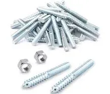 POWERTEC Hanger Bolts 3/8-16 x 3 Inch 50 Pack