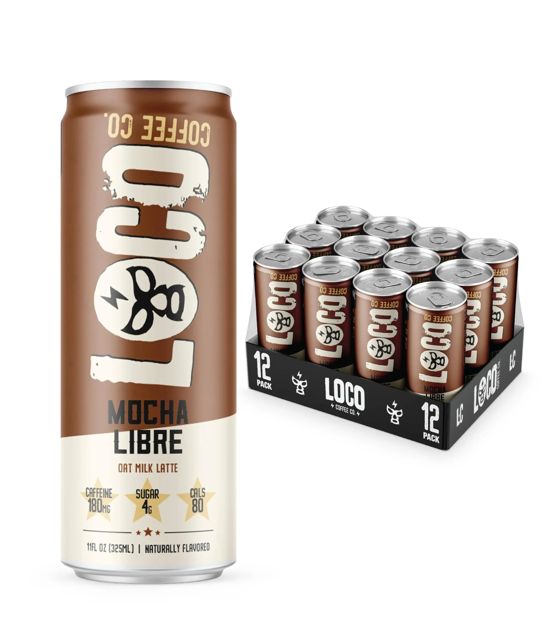 Loco Coffee Mocha Oat Milk Latte Cold Brew Coffee Mocha 11 Ounce Can 12 Count...