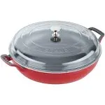 Staub - Cast Iron 3.5-qt Braiser with Glass Lid - Cherry