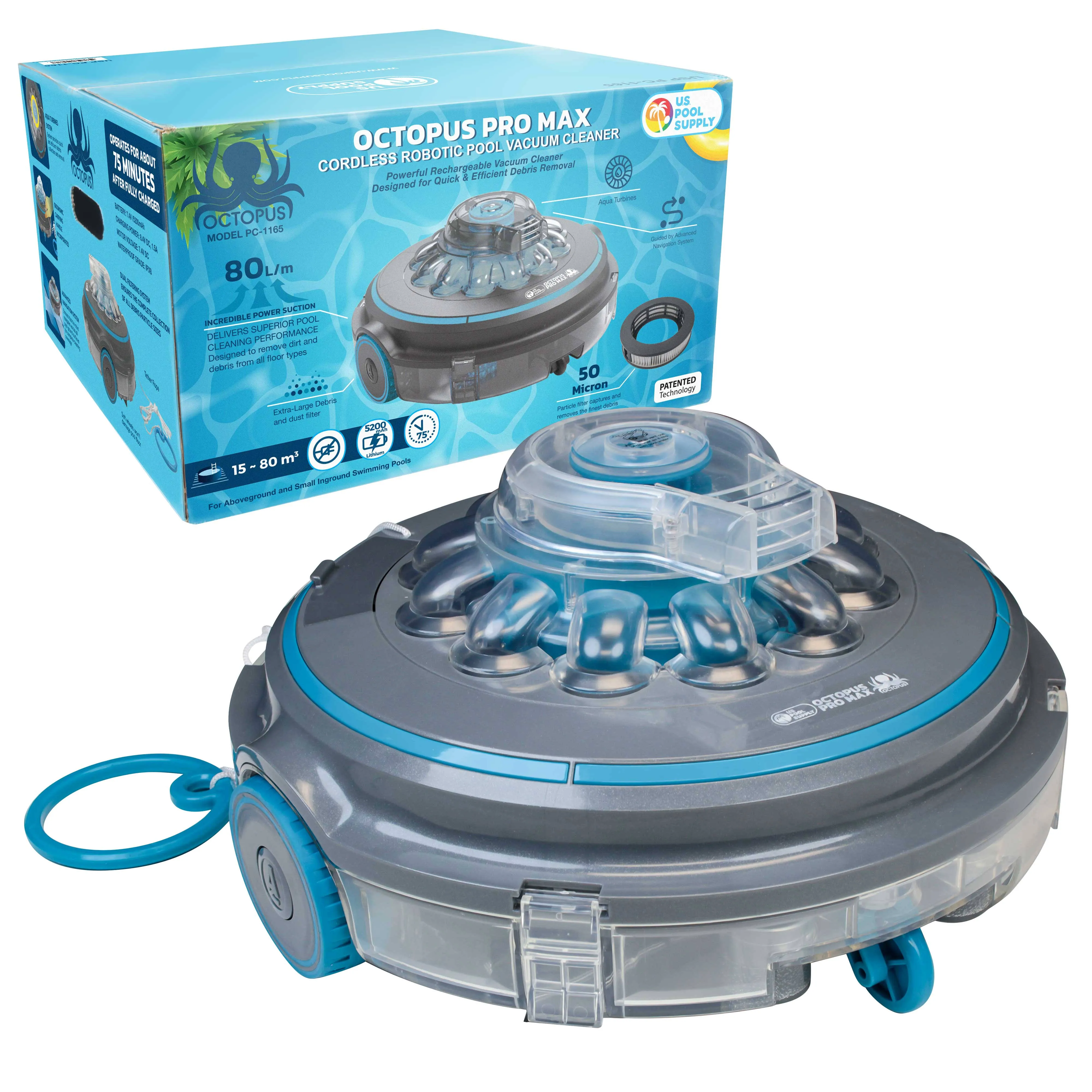 EE UU Pool Supply Octopus Pro Max Aspiradora robótica inalámbrica para piscina ...