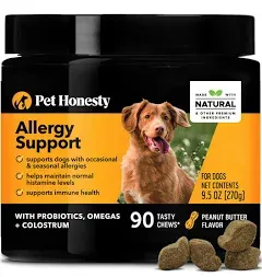 PetHonesty | Allergy Relief Immunity | 90 ct | Peanut Butter EXP 05/2024 + 