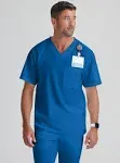 Grey's Anatomy Men's Classic Evan 2-Pocket V-Neck Scrub Top