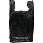 Reli. T-Shirt Bags, Plain Black (300 Count) | Bulk Shopping Bags