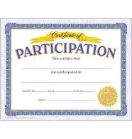 Trend Certificate of Participation Classic Certificates, 8-1/2" x 11", 30 Count