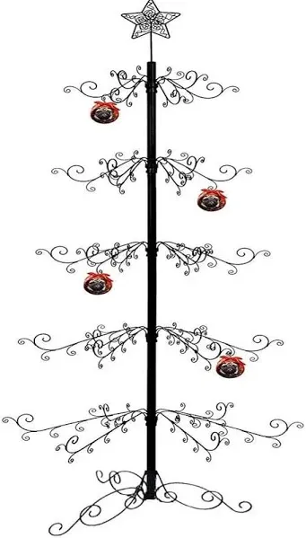 HOHIYA 84 Inch Wrought Iron Christmas Tree Ornament Display Stand