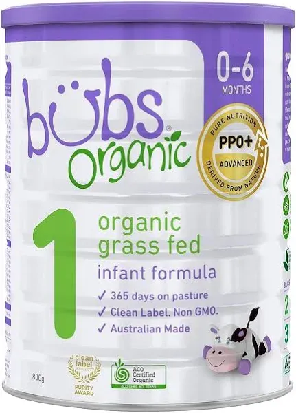 Aussie Bubs Grass Fed Nutritional Milk-Based Toddler Formula, For Kids 12-36 months, Made with Non-GMO Organic Milk, 28.2 oz