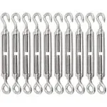 10pack M6 Turnbuckle Hook And Eye Stainless Steel Cables Wire Turnbuckles Heavy