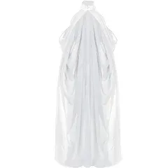 Women Solid Wedding Chiffon Cape Bridal Veil Cloak Halter Long Cape Party Costume