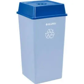 Global Industrial 641441RBL Bottles & Cans Recycling Lid for 35 & 55 Gallon Cans, Blue