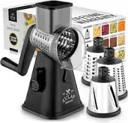 Manual Rotary Cheese Grater With 3 Interchangeable Blades