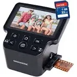 Magnasonic 22MP Film Scanner with Large 5" Display & HDMI with Bonus 32GB SD Card - Black