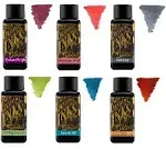 Diamine - 30ml Fountain Pen Ink - Color Wheel - 6 Pack - Tyrian Purple, Flamingo Pink, Earl Grey, Spring Green, Eau de Nil, Ancient Copper