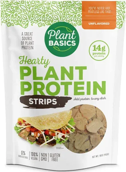 Plant Basics - Hearty Plant Protein - Unflavored Ground, 1 lb, Non-GMO, Gluten Free, Low Fat, Low Sodium, Vegan, Meat SUBSTITUTE