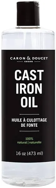 CARON & DOUCET - Cast Iron Seasoning & Cleaning Oil | 100% Plant-Based & Food Grade! | Best for Seasoning, Restoring, Curing and Care (8oz)