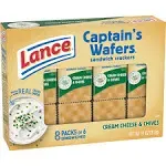 Lance Captain's Wafers Cream Crackers, Cheese & Chives - 8 count, 11 oz box