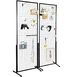 2&#039; x 5.6&#039; Grid Wall Panels Tower 2 Packs Wire Gridwall Display Racks