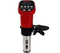 Nesco SVC-1000 Sous Vide Precision Cooker with Digital Display and Pre-Programmed Cooking Options for Meat, Fish, Chicken and Vegetables, 1000 Watts, Red and Black