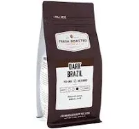 Fresh Roasted Coffee Llc, Dark Brazilian Cerrado, Medium-Dark Roast, Whole Bean, 2 Pound Bag