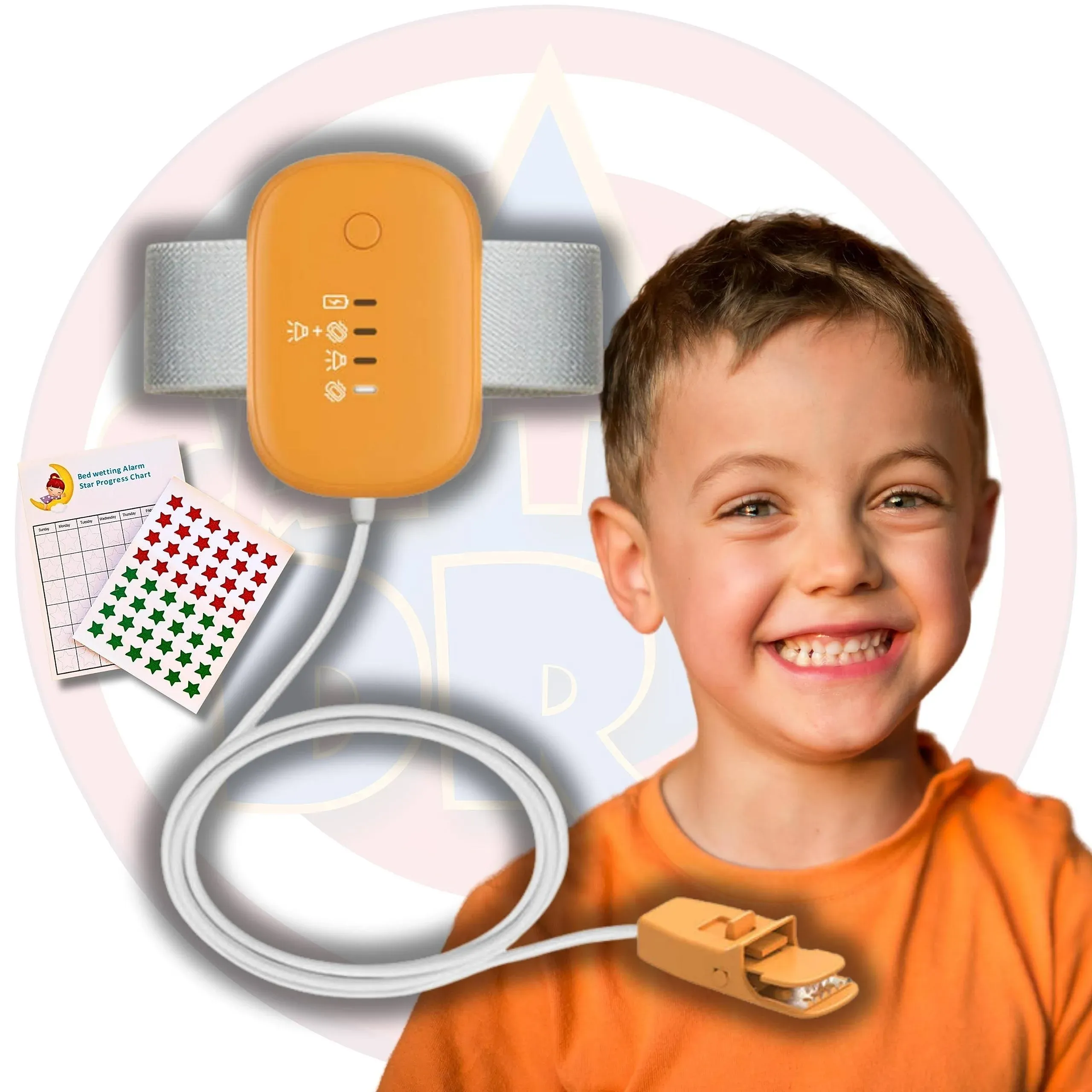 Bedwetting Alarm Rechargable for Boys and Girls Potty Training Older Children Pee Alarm Potty Timer Bedwetting Monitor Sensor Deep Sleepers Turn Move During Sleep Loud Sound Three Modes