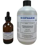 Phenolphthalein Indicator 1% Solution 500 ml Bottle Plus 1 Dropper Bottle containing 50 ml of Solution