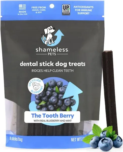 Shameless Pets Dental Sticks The Tooth Berry 7.2 oz