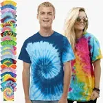 Tie-Dye CD100 Adult Cotton T-Shirt - Blue Jerry - S