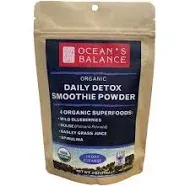 Ocean's Balance Daily Detox Smoothie Powder with Blueberry, Spirulina, Dulse Seaweed & Barley Grass Juice Powder — Easily Digested Smoothie Mix for 14-Day Detox Cleanse (4 oz - 1 Pack)