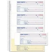 Adams SC1182PK Money / Rent Receipt Book, Spiral, 200 Set / Book