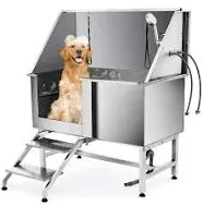 CO-Z 50&#034; Professional Pet Dog Grooming Bath Tub Cat Wash Shower Station Steel