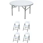 Group 4&#039; Folding Banquet Table &amp; 4 Outdoor Folding Chairs