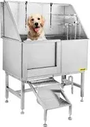 Vevor Dog Grooming Tub Professional Stainless Steel Pet Dog Tub