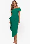 Betsy & Adam Off-The-Shoulder Ruffle Dress - Green - Size 10