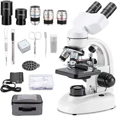 Compound Binocular Microscope, WF10x and WF25x Eyepieces,40X-<wbr/>2000X Magnification