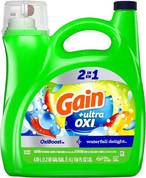 Gain Ultra Oxi Liquid Laundry Detergent Waterfall Delight