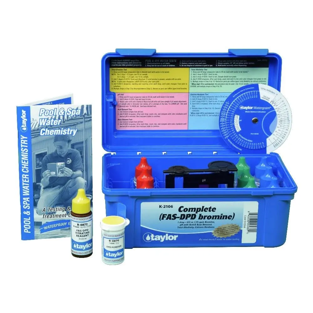 Taylor Technologies K-2106 FAS-DPD Bromine Complete Test Kit for Swimming Pools