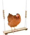 Chicken Swing Toy for Coop Handmade in USA Natural Safe Wooden Accessories Large Durable Perch Ladder for Poultry Run Rooster Hens Chicks Pet Parro