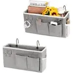  Bedside Caddy/Bedside Storage Bag Hanging Organizer for Bunk and 2pc Grey