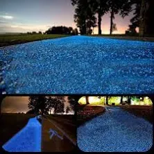 Chic Style 9.7Lbs 2000Pcs Glow in the Dark Stones Garden Glow Stones 1 Blue