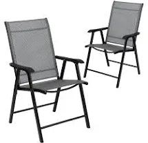 Flash Furniture Paladin Outdoor Folding Patio Sling Chair 2/Pack (2TLHSC044B)