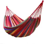 WoneNice Outdoor Double 2 Person Cotton Hammock, Red