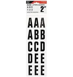 Letters, Numbers And Symbols, Adhesive, 2", Black, 84 Characters