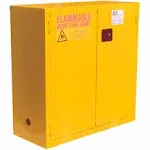 Global Industrial 237775 Flammable Cabinet, Manual Close Double Door, 28 Gallon, 34"Wx18"Dx44"H