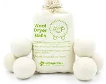 Heritage Park Wool Dryer Balls - White / 6 pack